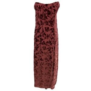 NWT Revelry Mona Floral Burnout Velvet Dress Terracotta Petite Maxi 18 Wedding